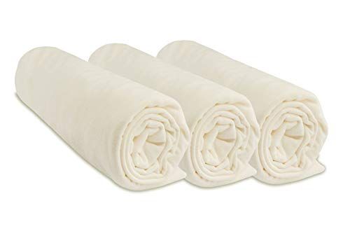 Set Easy Dort Set van 3 hoeslakens voor babywieg, wieg, babybed, paraplu, 100% katoen, rekbaar, zacht en ademend, merk Easy dort | Oeko-Tex label | gemaakt in Europa (ecru, 32 x 72 cm)