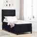 Maison Exclusive - Lit à lattes avec sommier intégré et coussin, modèle "Exclusive", avec tête de lit noire, dimensions 200 x 90 cm, revêtement en tissu