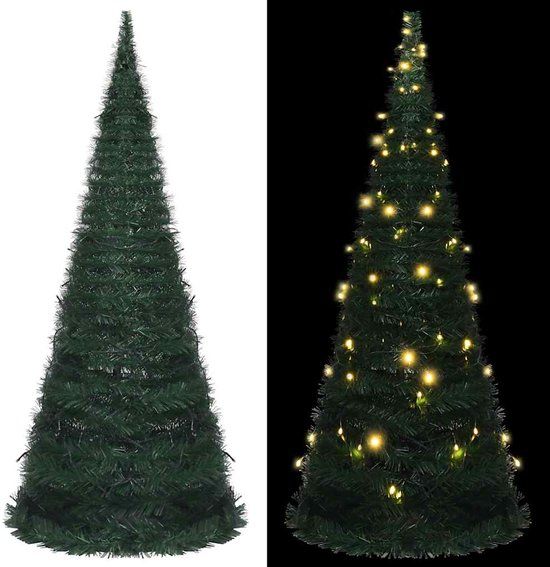 vidaXL Kunstkerstboom met verlichting pop-up 150 cm groen
