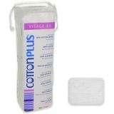 Cotton Plus, Vierkante make-up remover, 100% katoen, 80 stuks