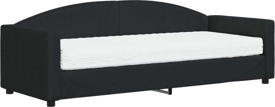vidaXL Slaapbank met matras 80x200 cm stof zwart