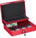Relaxdays Geldkistje met slot - Rood - IJzer - 8,5 x 30,5 x 24,5 cm