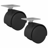 vidaXL Zwenkwiel 2 stuks Zwart Kunststof 37.8 mm