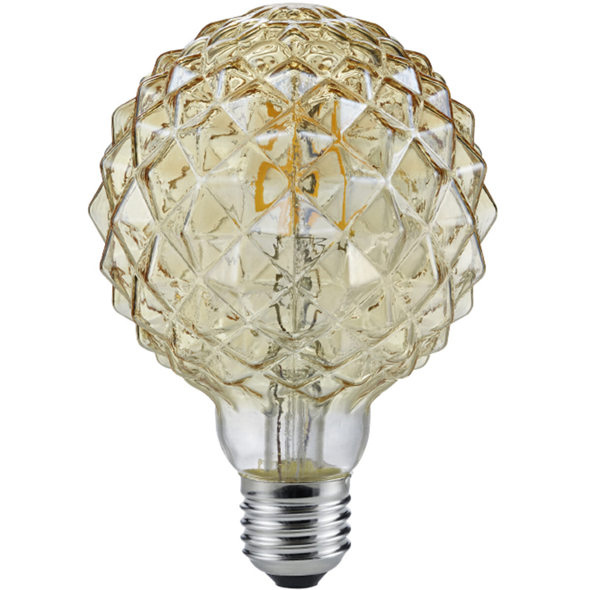 BES LED LED Lamp - Filament - Trion Globin - E27 Fitting - 4W - Warm Wit 2700K - Amber - Aluminium