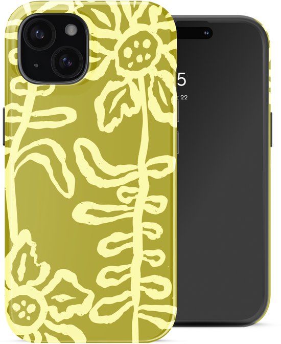 Selencia Hoesje - Geschikt voor Apple iPhone 15 - Backcover geschikt voor MagSafe - Chalky Bloom