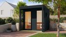 Karibu Ares 2 Buitensauna, anthracite, 9 kW bio stove, external control, 38mm solid wood, 237x276x232 cm