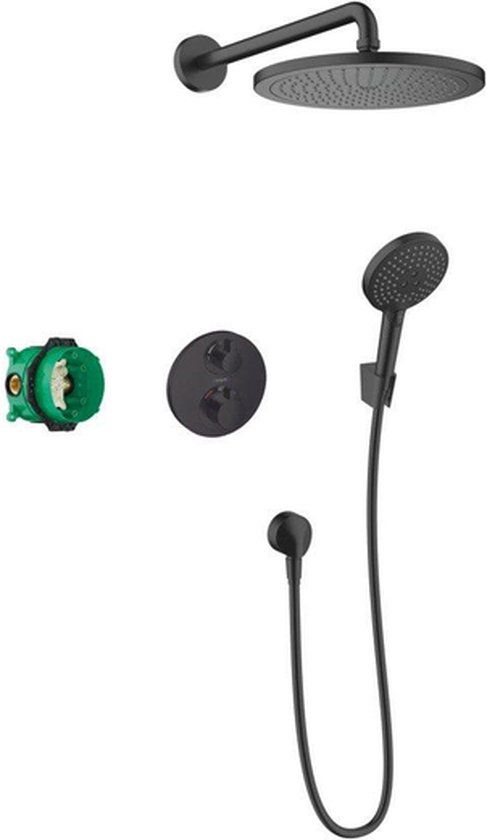 Hansgrohe Raindance S doucheset 240 1 jet PowderRain met ShowerSelect S mat zwart