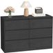 Merkloos VASAGLE Ladekast met 6 Lades, Houten Commode, 119,4 x 40 x 75 cm | Greeploos Dressoir, Opbergkast voor Slaapkamer en Woonkamer, Modern, Ebbenhout Zwart, KAILYN Collectie LTS616B01