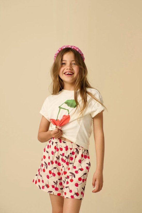 Sissy-Boy Wit oversized T-shirt met kersen