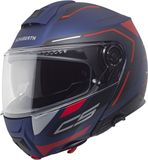 Schuberth C5 Omega Mat Blauw Rood Systeemhelm - Helm