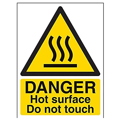 VSafety Gevaar Hete Oppervlakte Niet Raak Teken - Portret - 150mm x 200mm - Zelfklevend Vinyl