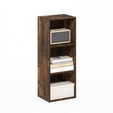 Furinno PASIR Boekenplank, boekenkast met 3 niveaus, boekenkast met open planken, 9 x 12 x 32, voor woonkamer, slaapkamer, thuiskantoor, amber grenen