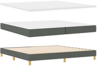 vidaXL Boxspringbed met matras, donkergrijs, 200 x 200 cm, stof