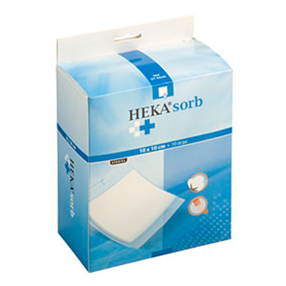 Heka absorberend verband 10 x 10 cm 10 stuks