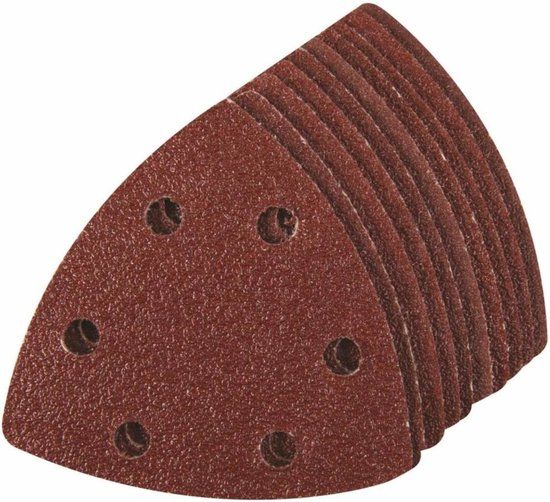 Silverline Driehoekige schuurvellen - klittenband - korrel 80 - 90 mm - 10 stuks