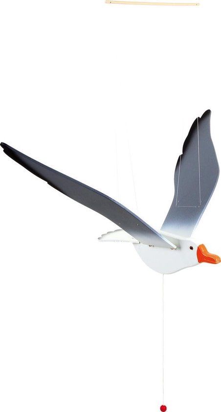 Small Foot - Houten Baby Mobiel Zwevende Zeemeeuw met Bewegende Vleugels - 74cm Spanwijdte
