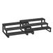 SONGMICS Étagère à épices, 2 pièces, extensible à 3 niveaux, empilable | Porte-épices, acier, bois technique, pour placard, armoire, comptoir, noir bois et noir mat, collection BYSTRO KCS116B01