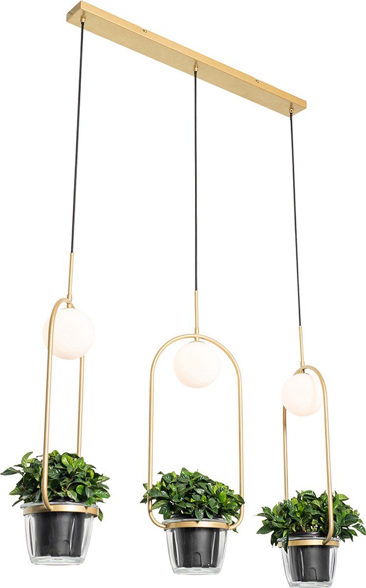 QAZQA Isabella - Art Deco Hanglamp - 3 Lichts - Goud/Messing - L 99 cm