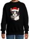 Bellatio Decorations Kersttrui / sweater kat - grijze poes - kinderen - zwart - kerstmuts - Kerstmis 170/176