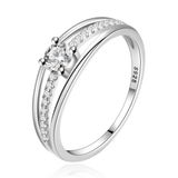 Elenza AMS Elenza .925 Zilveren Ring met Vierkante Baguette Zirkonia