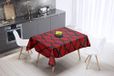 Bonamaison Tafelkleed, Anti-Mold, Sneldrogend, Waterdicht, 100% Polyester Tafellaken, rood Zwart, 140 x 140 Cm