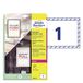 Avery L9002-10 printeretiket Wit Zelfklevend printerlabel