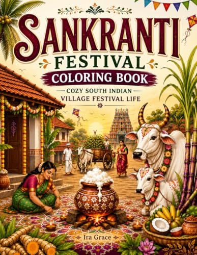 Colors of India: Sankranti Festival Coloring Book for Adults