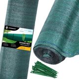 Springos Zichtbreeknet | Zichtdoek | Privacynet | Schaduwdoek | Rol 1,5 x 10 m | 90 % Schaduw | 140g/m² | Groen