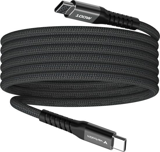 Verbatim USB-C naar USB-C Kabel 100W PD 1.2M Transparant