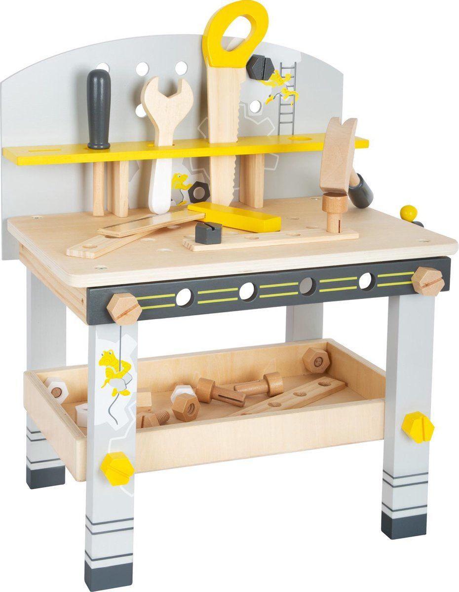 Small Foot Houten speelgoed werkbank compact - Miniwob - geel
