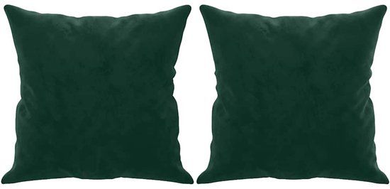 vidaXL Sierkussens 2 st 40x40 cm fluweel donkergroen