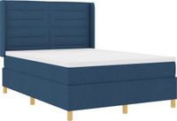 vidaXL Boxspring bed met matras en hoofdeinde Blauw 140 x 200 cm Stof