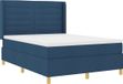 vidaXL Boxspring bed met matras en hoofdeinde Blauw 140 x 200 cm Stof