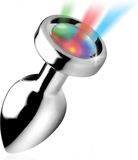 Merkloos / Sans marque XR Brands Light Up - Butt Plug - Klein silver