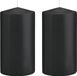 Trend Candles Cilinderkaars/stompkaars - 2x - zwart - 8 x 15 cm - 69 branduren - horeca kaarsen