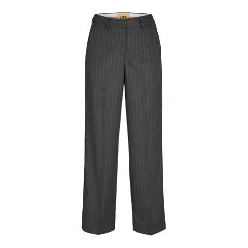 JJXX High Waist Straight Fit Trousers with Chalk Stripe - Grey