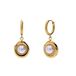 Lucardi Dames Stainless steel oorringen met parel voor dames - Oorbellen - Staal - Goudkleurig
