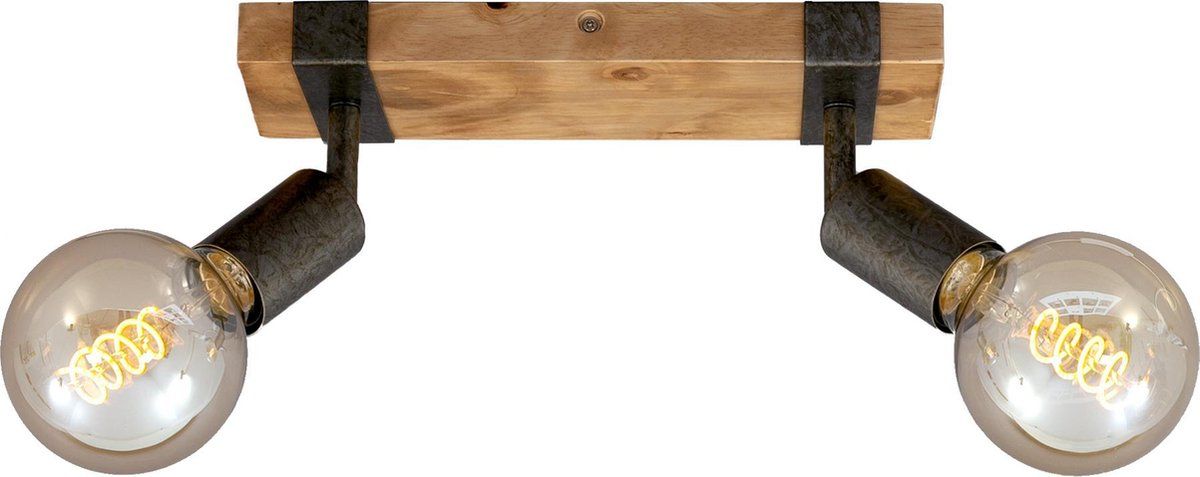 Briloner Leuchten WOOD BASIC Plafondlamp - Zwart - Metaal - E27