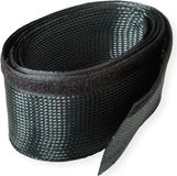 ROLINE PVC-weefselslang voor kabelgeleiding, met klittenband, zwart, 2,5 m