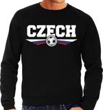Bellatio Decorations Shoppartners Bv Tsjechie / Czech landen / voetbal sweater met wapen in de kleuren van de Tsjechische vlag - zwart - heren - Tsjechie landen trui / kleding - EK / WK / voetbal sweater L