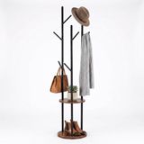 Merkloos Relaxdays Kapstok - Vrijstaand - 175xØ40 cm - Bruin-Zwart