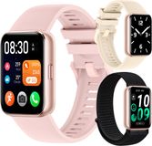 Siltcon® Activity Tracker Pro - Smartwatch met 1,75″ Touchscreen, Hartslagmeter, Bloeddrukmeter en Slaapmonitor - Geschikt voor iOS/Android - Incl. 3 Bandjes