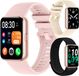 Siltcon® Activity Tracker Pro - Montre connectée avec écran tactile de 1,75″, cardiofréquencemètre, tensiomètre et suivi du sommeil - Compatible iOS/Android - Incluant 3 bracelets
