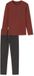 Schiesser Pyjama lang biologisch katoen gestreept terracotta - 95/5 NightwearS