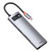 Baseus Metal Gleam 8-in-1 USB-C Hub - Grijs