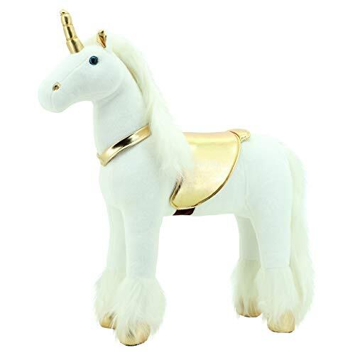 Sweety Toys 11292 Stehpferd Einhorn 80 cm mit Stahlunterbau