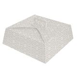 García de Pou - 25 stuks - vierkante taartdozen 'Thepack Deco' 250 g/m2 30 x 30 x 10 cm, wit, golfkarton nano-micro