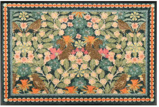 Kleen-Tex Wash+Dry Design Wasbare Deurmat - Garden Luxe Blue - 50 x 75cm