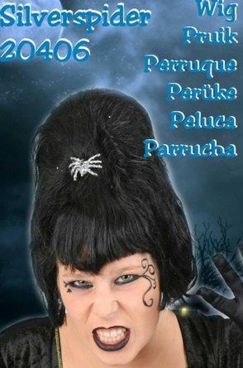 Feestbeest.nl Halloween gothic silverspider pruik