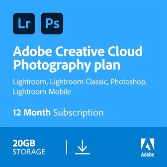 Adobe Creative Cloud Photography Plan - 1 jaar - Digitale Licentie